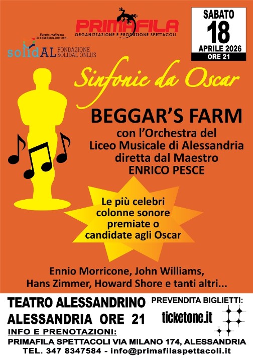 Sinfonie Da Oscar Beggar's Farm Primafila Alessandria 18 Aprile 2026